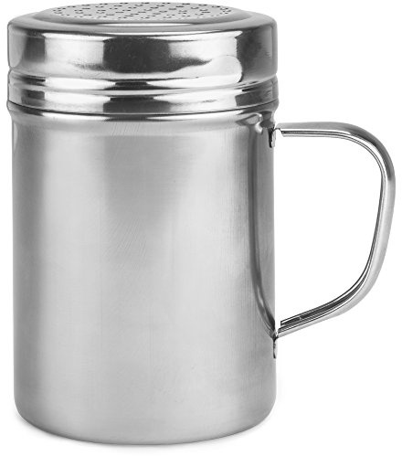 Back of House Ltd. Metal Dredge Shaker with Handle & Stainless Steel Lid, 10 Oz. – Restaurant Quality Dispenser
