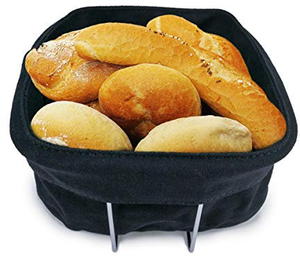 NERTHUS FIH 550 Cesta de Pan con Bolsa y Soporte Inoxidable, Acero INOX