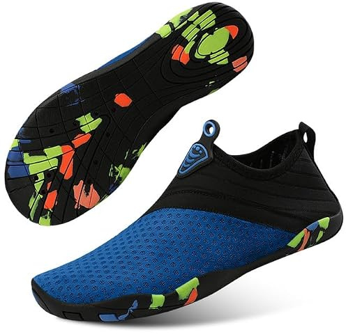 Padgene Barefoot Skin Water Shoes Socks, Men Women Quick Dry Water Sport Shoes, Unisex Aqua Shoes for Swim Yoga Beach Running Snorkeling Swimming Surf Scuba Diving Blue