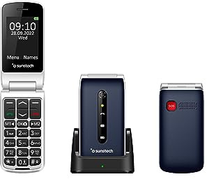 Sunstech CELT18, Teléfono Móvil para Mayores, fácil de Usar con Tapa, Teclas Grandes, Botón SOS, Pantalla de 2,4 Pulgadas, Llamada Rápida, Sonido Fuerte, Radio FM, 1100mAh Batería, Fácil Uso