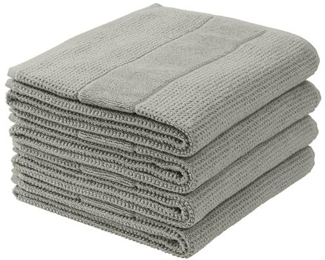 Schiesser Frottier Handtuch Turin im 4er Set | 100% Baumwolle aus nachhaltiger Produktion | flauschig, saugstark, farbecht | 50x100cm | Grau