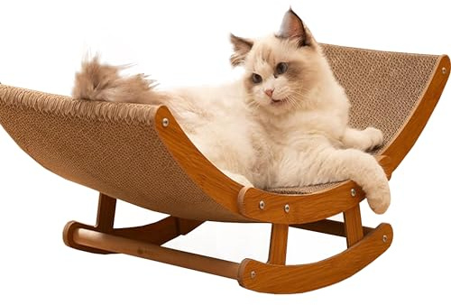 YUEMING Tappetino Tiragraffi per Gatti, 60*30 cm Sedia a dondolo tiragraffi per gatti, Giocattolo Interattivo per gatti di grandi dimensioni per macinare artigli, Proteggi Tappeti e Divani