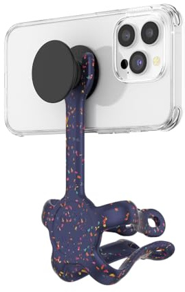 PopSockets: PopMount 2 Flex - icke-självhäftande flexibelt silikonfäste och stativ för smartphone och surfplatta - fransk marinblå