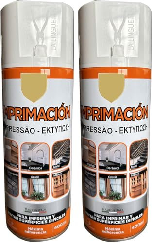 MORE FREE Pintura Spray Imprimacion Blanco de 400 ml Adecuado para las Superficies de Metal, Madera y Plástico Pack de 2 Unidad