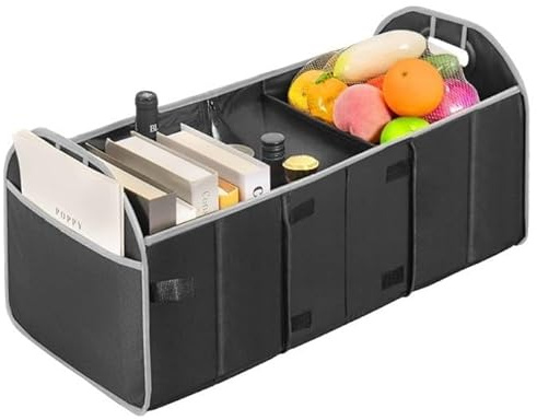 Figarge Kofferraum Organizer Kofferraumtasche Faltbar Kofferraum Autozubehör Innenraum Car Accessories Auto Organizer Für Camping Einkaufen Sport Reiseorganisator (Grey)