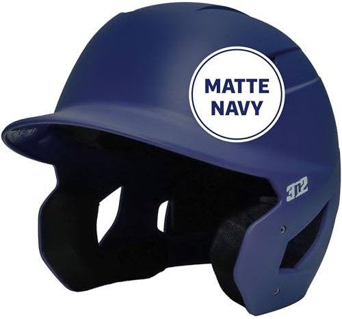 3N2 Pro Clutch Baseball Helmet Vented High Impact Shell Moisture Wicking Padding Matte Navy Blue (SM/M)