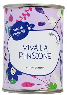 iGreen Fiori in Lattina Augurali - Kit Coltivazione Fiore da Regalare (Viva la Pensione) - Idea Regalo Ecosostenibile - 100% Made in Italy - Lattina in Alluminio con Semi di Fiori di Campo
