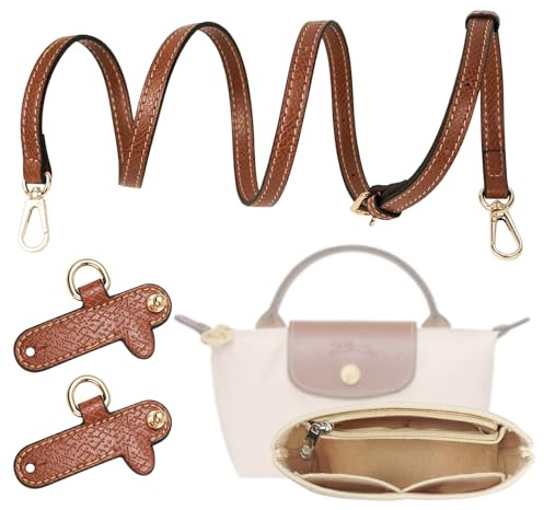 LUOJINYI Organizador Bolsos, Organizador de Bolsos Mini con Múltiples Bolsillos,Correa Mini Diseño de Correa con Hebilla Ajustable sin Perforaciones