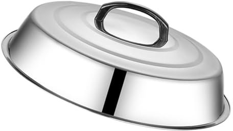TOYANDONA Coperchio a Cupola per Barbecue in Acciaio Inox 38 Cm, Copertura Protettiva Alimenti Anti-Schizzi Maniglia Ergonomica, per Cucina, Ristorante e Uso Familiare