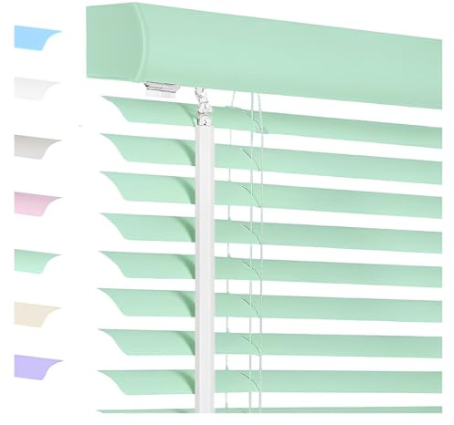 Persiana Veneciana De Aluminio 60/70/80/90/100/105/110/115/120/125/130/140/150cm, Lamas De 2.5cm Cortinas De Privacidad De Interiores Para Cocina/Oficina/baño, Personalizable(Green,Ancho 130 x Alto 14