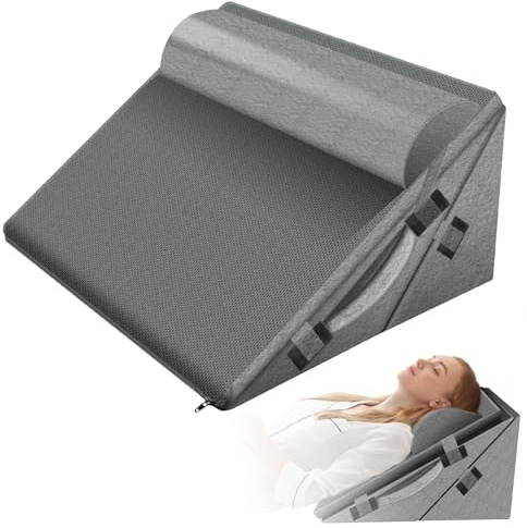 YedZen Kilkudde säng, justerbar kilkudde, läskudde för säng, soffa, tvättbar ryggkudde, minnesskum, ryggstödskudde, ryggstöd för återflöde, sömnapné, läsning, benkudde, snarkning