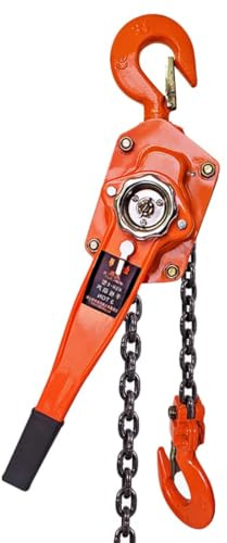 Paranco Manuale A Leva, Capacità 0,75/1/1,5/2/3/6 Tonnellate, Paranco Manuale Con Doppio Freno A Cricchetto Paranco A Catena Con Gancio Girevole A 360°, Per Garage E Fabbriche(Size:1T,Color:5ft)