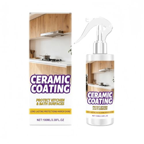 Ceramic Coating Spray for Stainless Steel Cleaner, Stove Cleaner, Sink Clean/er for Kitchen Appliances, Fingerprint Resistant, Stainless Steel Ceramic Coating, Long-Lasting & Multi-Surface Shine