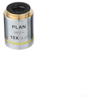 Todikaper Microscope Achromatic Objective 4X 20X 40X 60X 100X 195 with Infinity Plan Design and Standard 20.2mm RMS Thread for Laboratory Equipment (4X)
