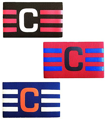 YUE Qin Kapitänsbinde 3 Pack Elastic Kapitäns Armbinde für Senior/Junior Fußball Spielführer-armbinde und Erwachsene/Youth Sport Kapitänsbinde