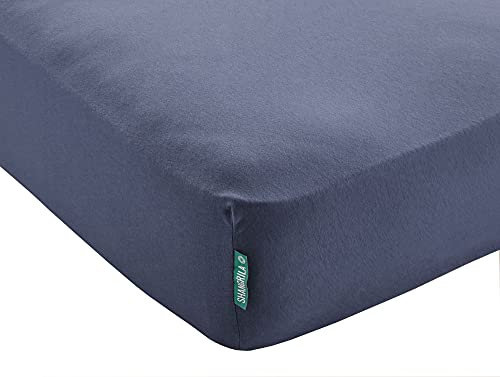 Spannbettlaken »Berlin« Bettlaken BxL+H 120x200+30 cm Dunkelblau Microsatin Hautfreundlich für Boxpringbetten Matratzen bis 30 cm Höhe, 202092