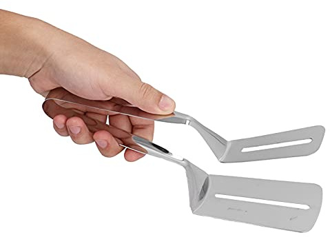 BORDSTRACT Pinze a Pala in Acciaio Inossidabile per Friggere, Pinze da Cucina, Utensili da Cucina Multiuso per Torte, Pizza, Hamburger, Pesce e Bistecca