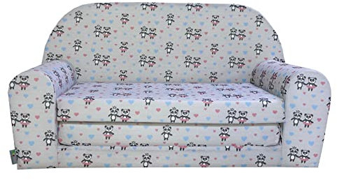 FORTISLINE – Kindersofa MINI ausklappbar 40x78x45cm - Kindersofa für Kinder 2in1 - Kindercouch ausklappbar - Schlafcouch aus Schaumstoff - Abnehmbarer Bezug - Viele Motive