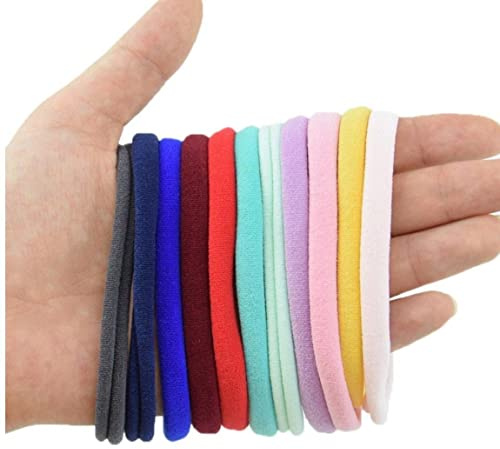 Casiler 12pcs/Set Baby Girl Boy Nylon Diadema Delgada Muy Elástica Vada De Cabeza Sin Marcas para Niños Banda De Cabeza Elástica De Nylon