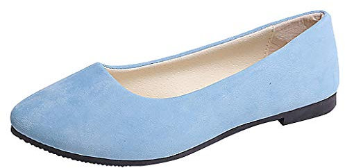 Dress Shoes for Women Low Heel Womens Flats Pumps Shoes Women Platform Ballet Flats with Arch Support Light Blue