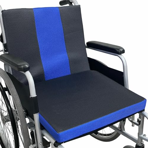 MUROCEA Cojín para Asiento y Respaldo de Silla de Ruedas para Ancianos, discapacitados, Accesorios de Alivio de presión, 16 x 18 Pulgadas