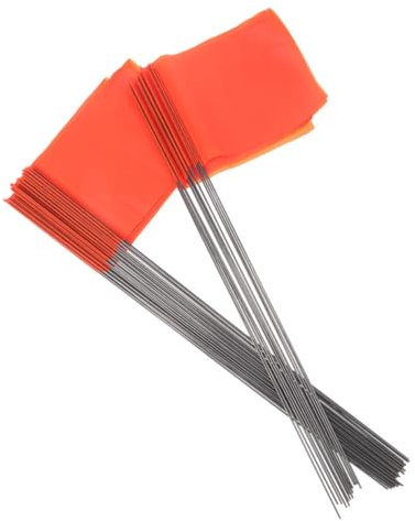 BESPORTBLE 30 Pezzi Bandiere Di Segnalazione Per Prato Con Palo in Filo D'Acciaio Bandiere Per Irrigazione Giardino Marcatura Progetti Topografia Edilizia