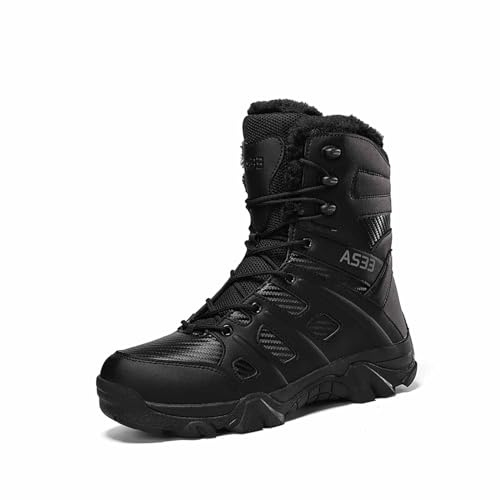 Botas tácticas Impermeables de Invierno para Hombre, Botas Militares Transpirables, Zapatos de Trabajo de Combate duraderos, Botas Ligeras para Caminar, Botas de Combate Militares duraderas(Black,41)