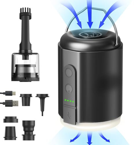 Origem Electric Air Pump, 5.2 KPa Portable Mini Air Pump Rechargeable Battery Powered Inflator Deflator with Camping Lantern for Pool Floats Boats Sleeping Pads Inflatable Toys