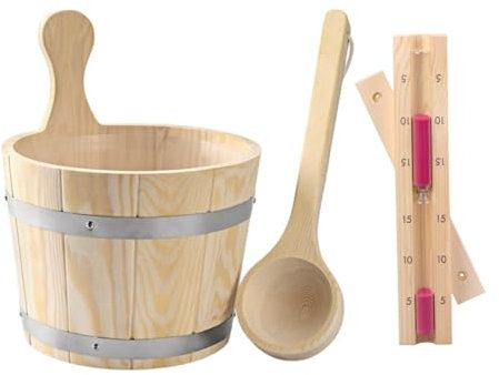 MagiDeal Seau de Sauna en Bois Seau à Eau Accessoires de Sauna avec poignée Conteneur de Rangement Seau en Bois pour Salle de Bain Hammam Maison