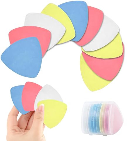 KUKUPOW Nähkreide, 10 Stück Stoffkreide, Dreiecke Schneiderkreide, Zum Markierung von Stoff und Leder Schneidern Nähen Quilten Basteln (Farbig)