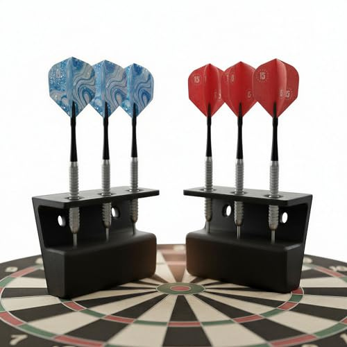 R-Satz Shop dartpilhållare vägg set 3 pilar stål och mjuka darts, förvaring, pilhållare, stativ, tillbehör för varje darttavla – Tillverkad av, svart, 3 Pfeile, 1 styck