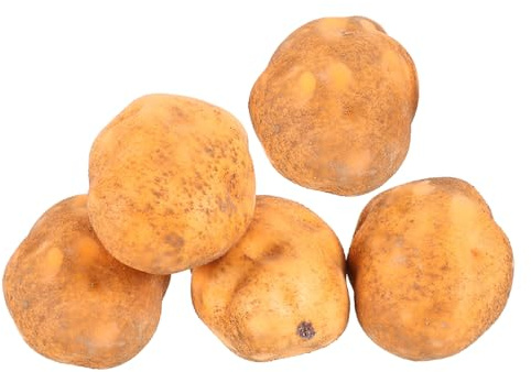 Uonlytech Lot de 5 Fausses Pommes de Terre Réalistes en Écume Légère pour Décoration Automnale et Garden-Party, Mini Légumes Artificiels de Pomme de Terre pour Scènes D'exposition