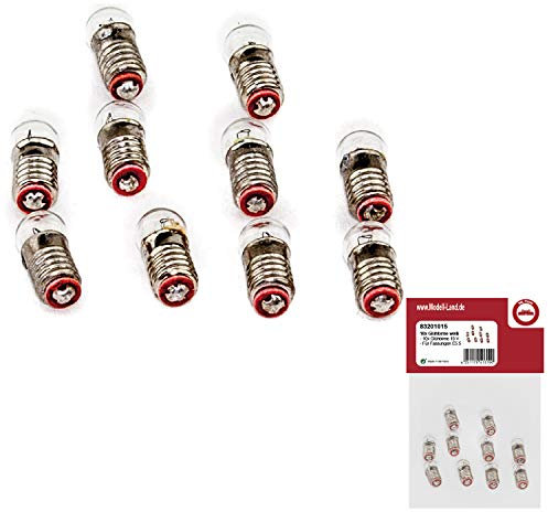 ML-Train Schraub-Glühbirne weiß 10 Stück 19 V E5.5 - für alte Loks - Gartenbahn Spur G Zubehör