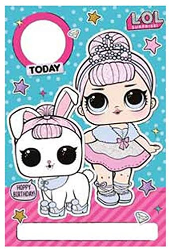 Biglietto di auguri di compleanno personalizzato LOL Surprise Doll – Personalizza nome e età con foglio adesivo incluso
