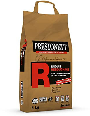 Enduit de Rebouchage Blanc PRESTONETT R en Poudre en Sac 5 KG pour Intérieur
