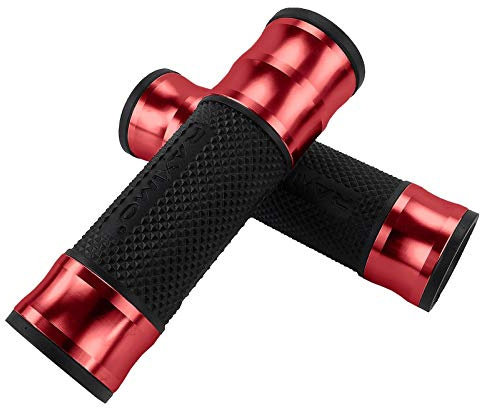 CNC Alu Lenkergriffe Set Raximo für 22mm Lenker rot