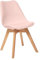 Atmosphera Créateur d'Intérieur - Chaise Baya Rose - Plastique et Hêtre - Salle à Manger, Cuisine, Bureau, Salon - Confortable Coussin Intégré