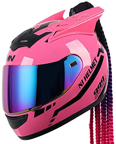 DCLINA Integral-Helm Motorrad-Helm Roller-Helm Modular Scooter-Helm · Full-Face Klapphelm · DOT Zertifiziert Motorradhelm mit Visier für Damen Herren Erwachsene (55-60cm)