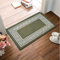 B&B Door Mat Non-Slip Washable Dirt Trapper Floor mat having Indoor Outdoor Utility, Kitchen and large yoga Anti Slip Mats | 50 x 80 cm - Greeky Rug - Green & Cream
