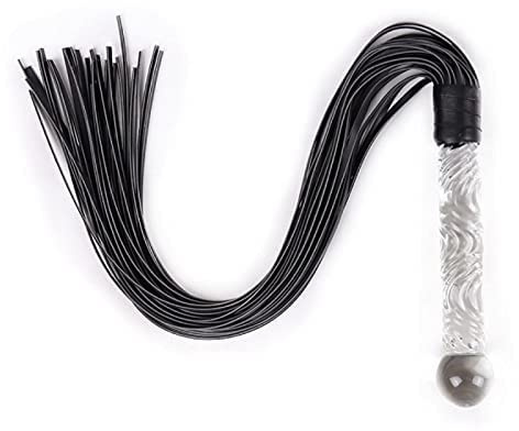 Purple Leather Whip Glass Handle Riding Flogger Purple Leather Whip Glass Handle Riding Flogger