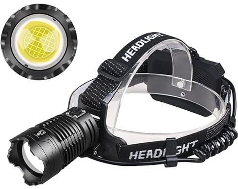 Wiederaufladbare USB-LED-Stirnlampe, 30000 Lumen, superhell mit 4 Modi und IPX6-Level-wasserdichter Stirnlampes, 90° verstellbare, freihändige Stirnlamp für Outdoor-Camping, Radfahren, Klettern