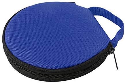 Uposao CD Sac de Rangement, Couleur Unie Ronde en Tissu Oxford Disque de Stockage DVD Portable Couvercle 20 Disques Pochette à Glissière pour Voyages Domicile Voiture