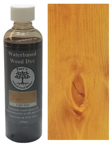Parr's Water Based Wood Stain - Environmentally Friendly VOC Free - for Interior Woodwork - Light Oak - 250ml