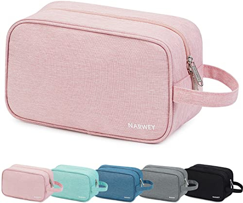 Narwey Astuccio da Toilette uomo, Beauty Case da Viaggio Donna, Borsa da Bagno Borsa da Toilette Grande Toilette Accessori Organizer Trucco da Viaggio Donna Uomo (Rosa)