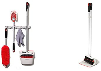 OXO Good Grips Wall-Mounted Mop and Broom Organizer Good Grips Upright Sweep Set