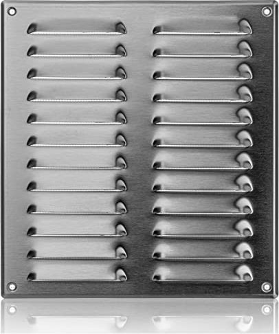 260x280mm Rejilla de Ventilación de Acero Inoxidable con Mosquitera - Rejillas de Ventilación Metálicas