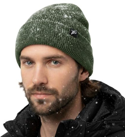 TOP-EX DryKnit™ Gorro impermeable de invierno para hombres y mujeres, gorro de punto cálido con forro de felpa, gorro tipo beanie, protección contra el viento al aire libre, transpirable, S-M