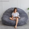 MAXYOYO Sitzsack-Bett in Holzkohle Quadratischer Stuhl-Sofa mit flauschigem Plüschbezug und Füllung - Ideal für Erwachsene, Paare und Gäste – Großes Format 180x180 cm