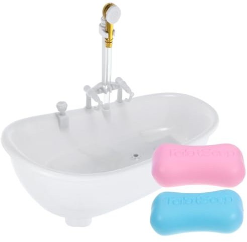 BCOATH 1 Set Badezimmerspielzeug Miniatur Puppenbadewanne Mini Badewanne Elektrische Puppenbadewanne Puppenbadewanne Mit Sprühgerät Mini Badewanne Mini Badezimmermöbel Puppenhaus