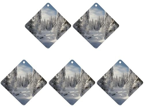 5 Pcs Car Air Fresheners Hanging Air Freshener Snow Covered Pine Trees Hanging Scented Cards Fragrance Scented Cards for Car Car Aromatherapy Tablets for Car
